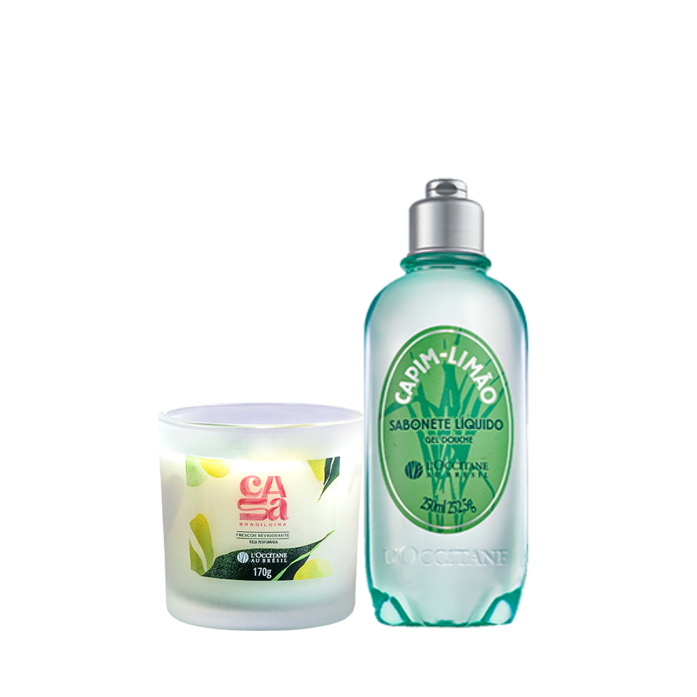 Combo Banho Premium: Vela Frescor Revigorante e Sabonete Líquido Capim-Limão, ,  large image number 0